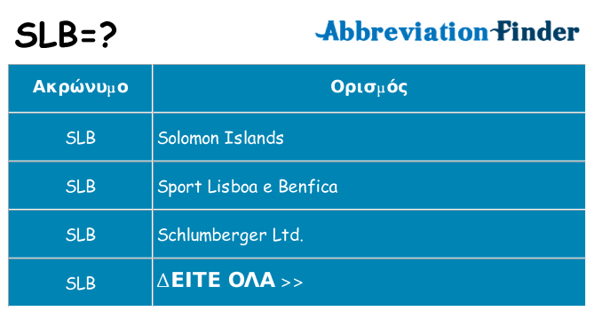 Τι σημαίνει slb ηρεμήσει