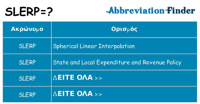 Τι σημαίνει slerp ηρεμήσει