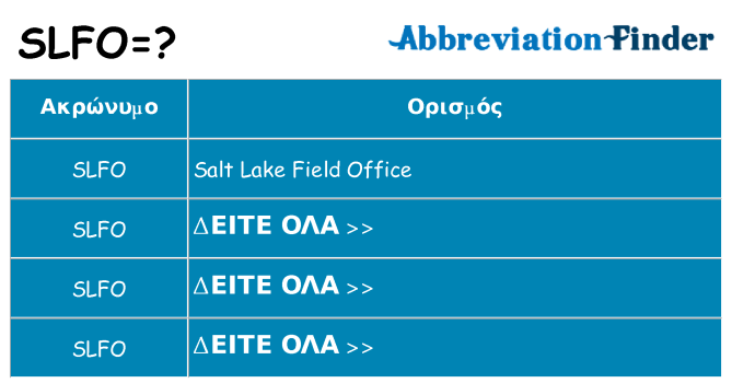 Τι σημαίνει slfo ηρεμήσει