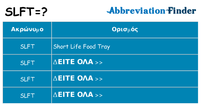 Τι σημαίνει slft ηρεμήσει