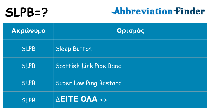 Τι σημαίνει slpb ηρεμήσει