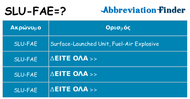 Τι σημαίνει slu-fae ηρεμήσει