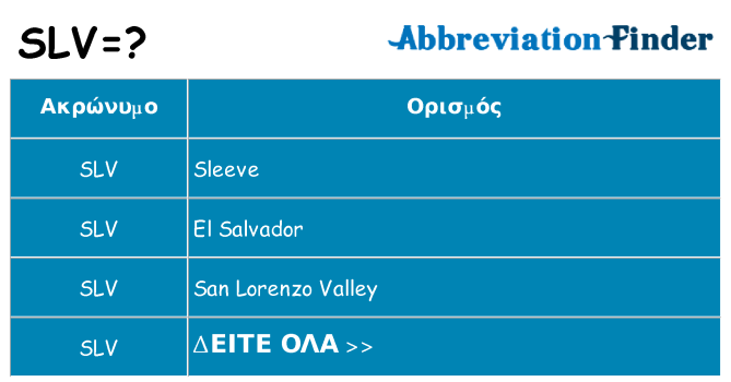 Τι σημαίνει slv ηρεμήσει
