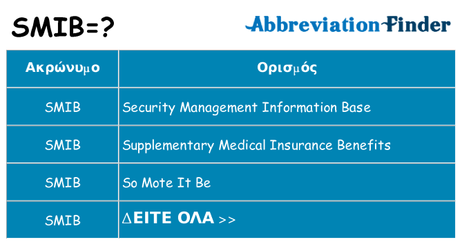 Τι σημαίνει smib ηρεμήσει