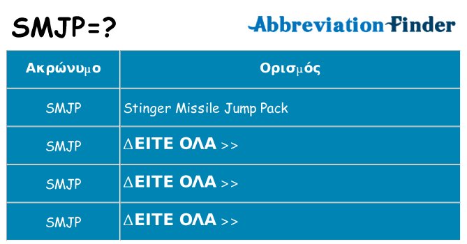 Τι σημαίνει smjp ηρεμήσει