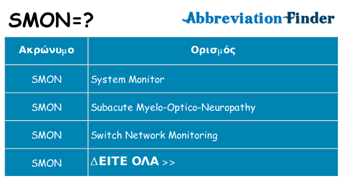 Τι σημαίνει smon ηρεμήσει