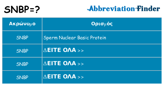 Τι σημαίνει snbp ηρεμήσει