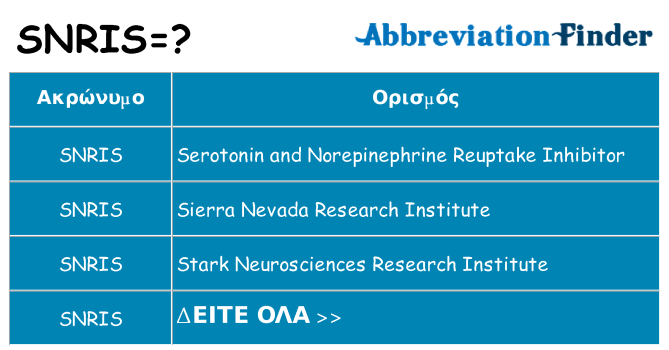 Τι σημαίνει snris ηρεμήσει