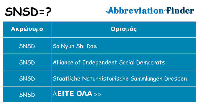 Τι σημαίνει snsd ηρεμήσει