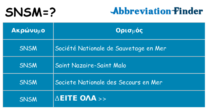 Τι σημαίνει snsm ηρεμήσει