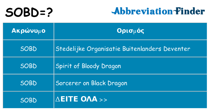 Τι σημαίνει sobd ηρεμήσει
