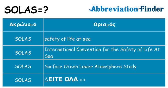 Τι σημαίνει solas ηρεμήσει