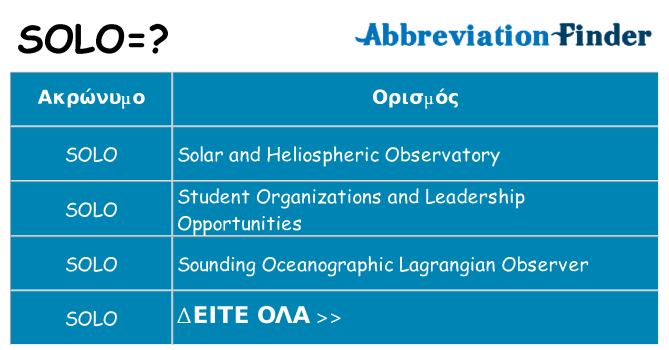 Τι σημαίνει solo ηρεμήσει