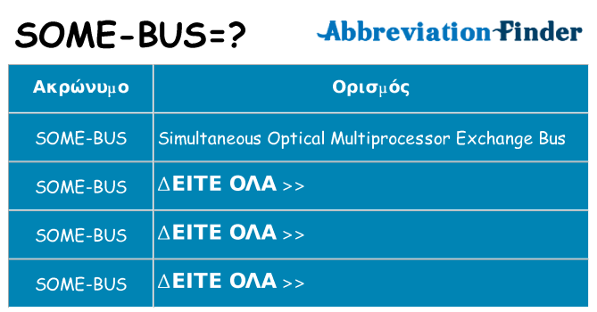 Τι σημαίνει some-bus ηρεμήσει
