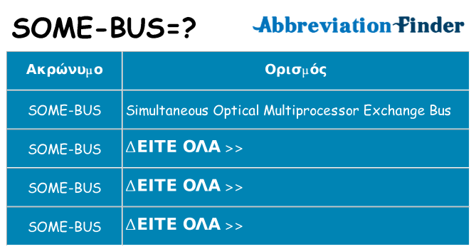 Τι σημαίνει some-bus ηρεμήσει