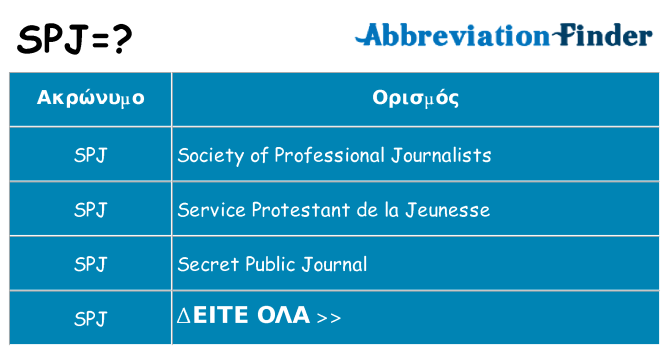 Τι σημαίνει spj ηρεμήσει