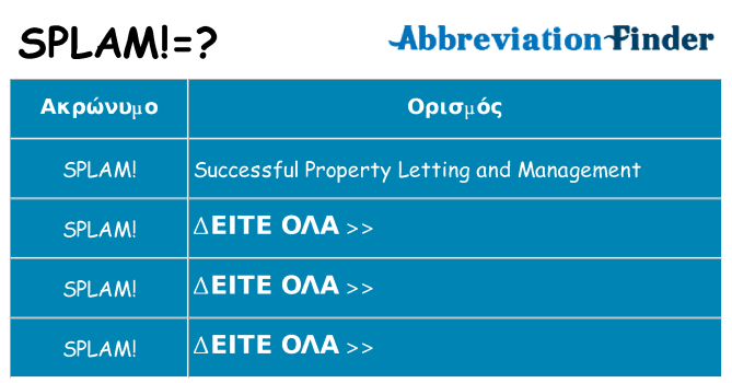 Τι σημαίνει splam ηρεμήσει