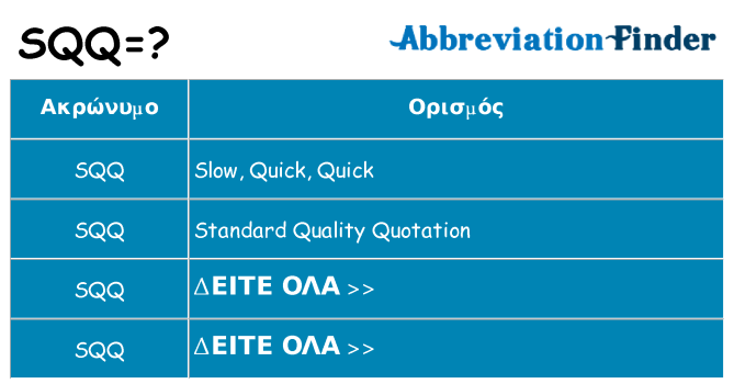 Τι σημαίνει sqq ηρεμήσει