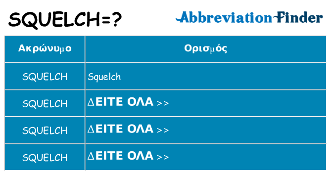 Τι σημαίνει squelch ηρεμήσει