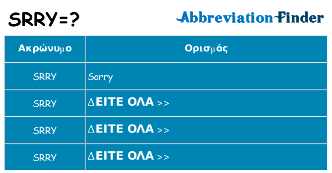 Τι σημαίνει srry ηρεμήσει