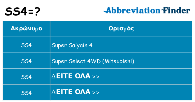 Τι σημαίνει ss4 ηρεμήσει