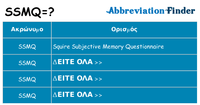 Τι σημαίνει ssmq ηρεμήσει