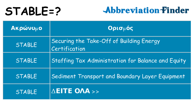 Τι σημαίνει stable ηρεμήσει