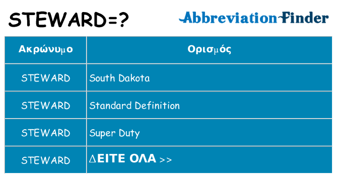 Τι σημαίνει steward ηρεμήσει