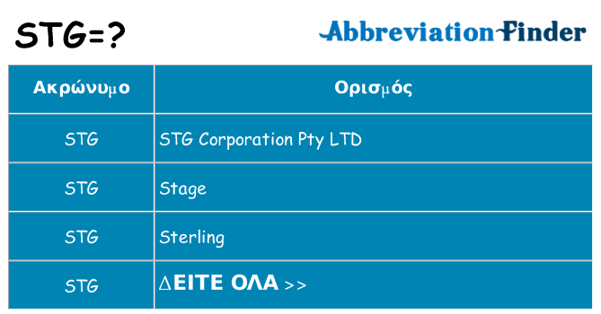 Τι σημαίνει stg ηρεμήσει
