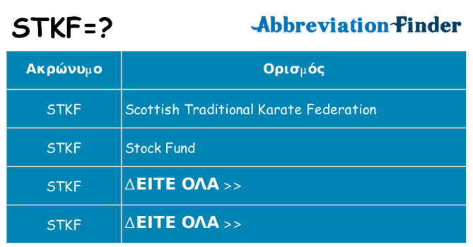 Τι σημαίνει stkf ηρεμήσει