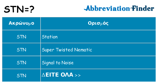 Τι σημαίνει stn ηρεμήσει