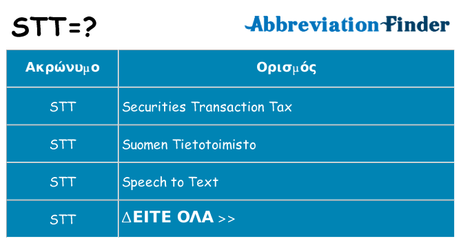 Τι σημαίνει stt ηρεμήσει