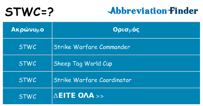 Τι σημαίνει stwc ηρεμήσει