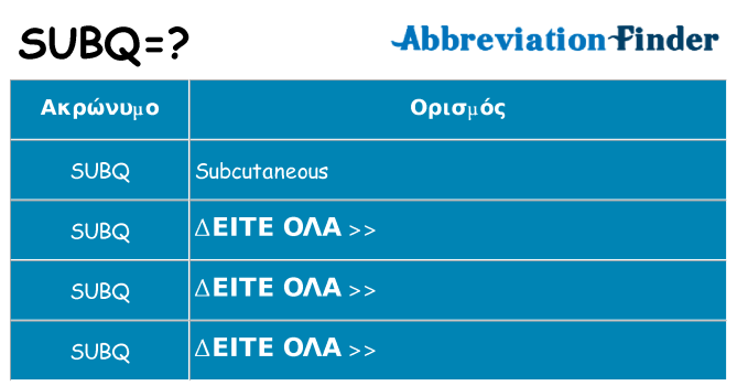 Τι σημαίνει subq ηρεμήσει