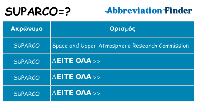 Τι σημαίνει suparco ηρεμήσει