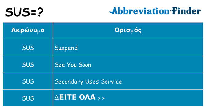 Τι σημαίνει sus ηρεμήσει