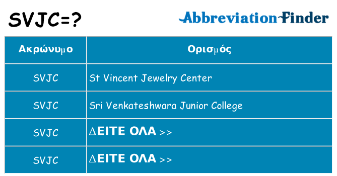 Τι σημαίνει svjc ηρεμήσει