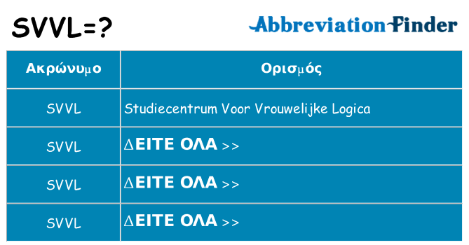 Τι σημαίνει svvl ηρεμήσει