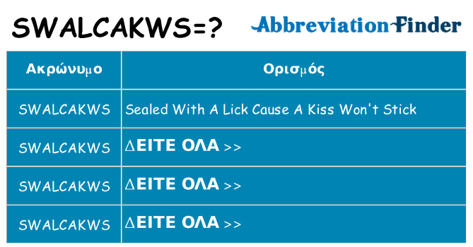 Τι σημαίνει swalcakws ηρεμήσει