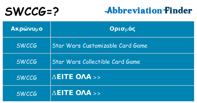 Τι σημαίνει swccg ηρεμήσει