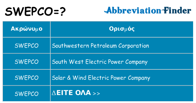 Τι σημαίνει swepco ηρεμήσει