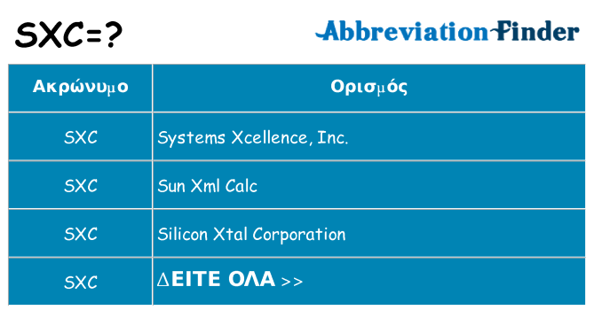 Τι σημαίνει sxc ηρεμήσει