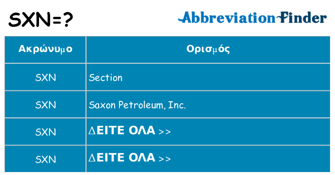 Τι σημαίνει sxn ηρεμήσει