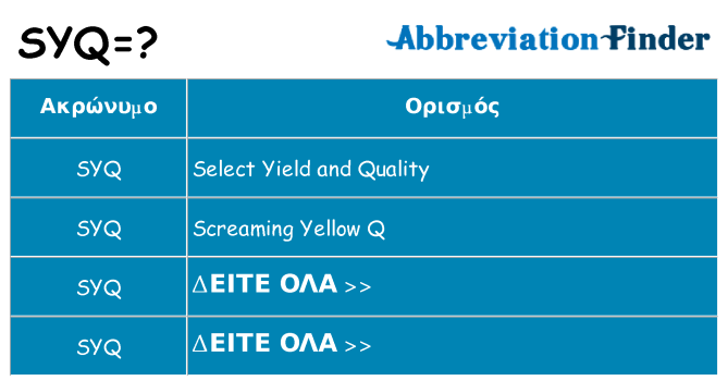 Τι σημαίνει syq ηρεμήσει