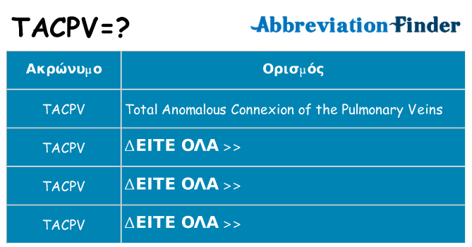 Τι σημαίνει tacpv ηρεμήσει