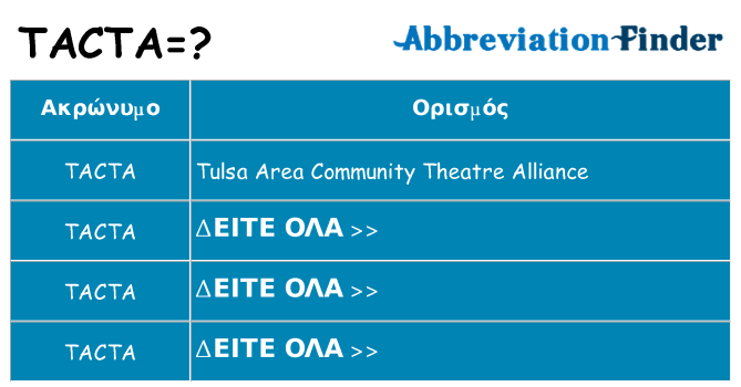 Τι σημαίνει tacta ηρεμήσει