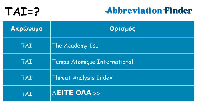 Τι σημαίνει tai ηρεμήσει