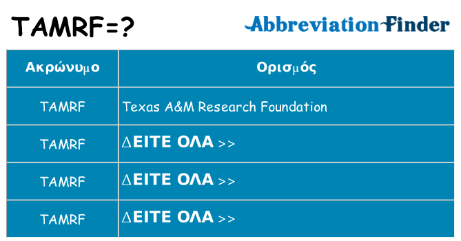 Τι σημαίνει tamrf ηρεμήσει