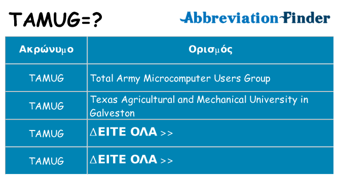 Τι σημαίνει tamug ηρεμήσει