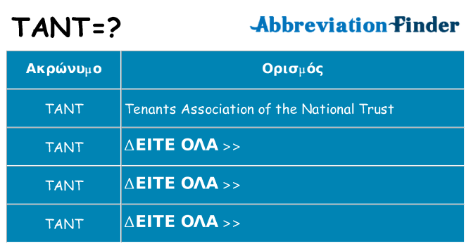 Τι σημαίνει tant ηρεμήσει